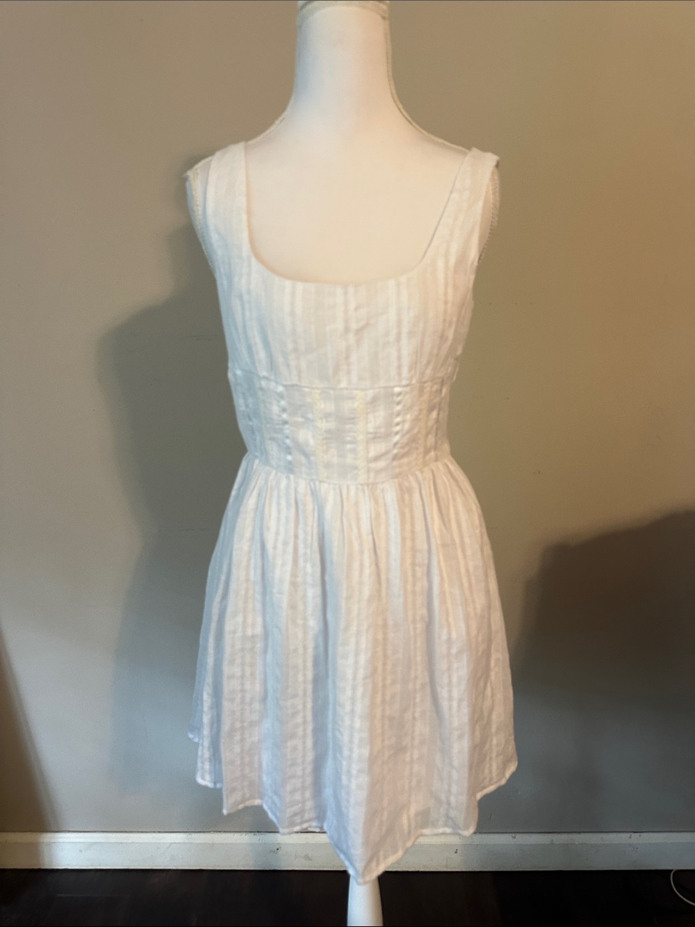 Princess Polly White Scoop Neck Mini Dress